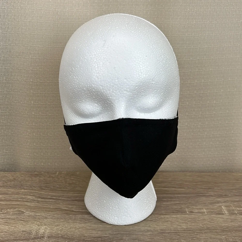 Reversible Face Mask black and white floral print 3 layer cotton fabric